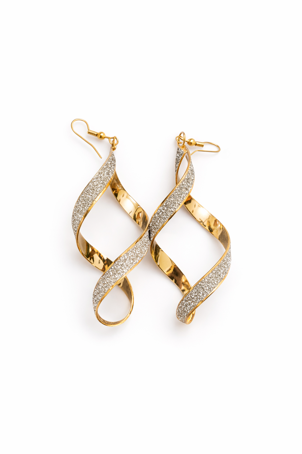 IKARAVE Gold Crystal and Silver Dangle Earrings for Women Statement Designer Jewelry Lightweight Party Wear Wedding Fashion Earrings for Girls Trendy Long Drop Crystal Earrings Gift