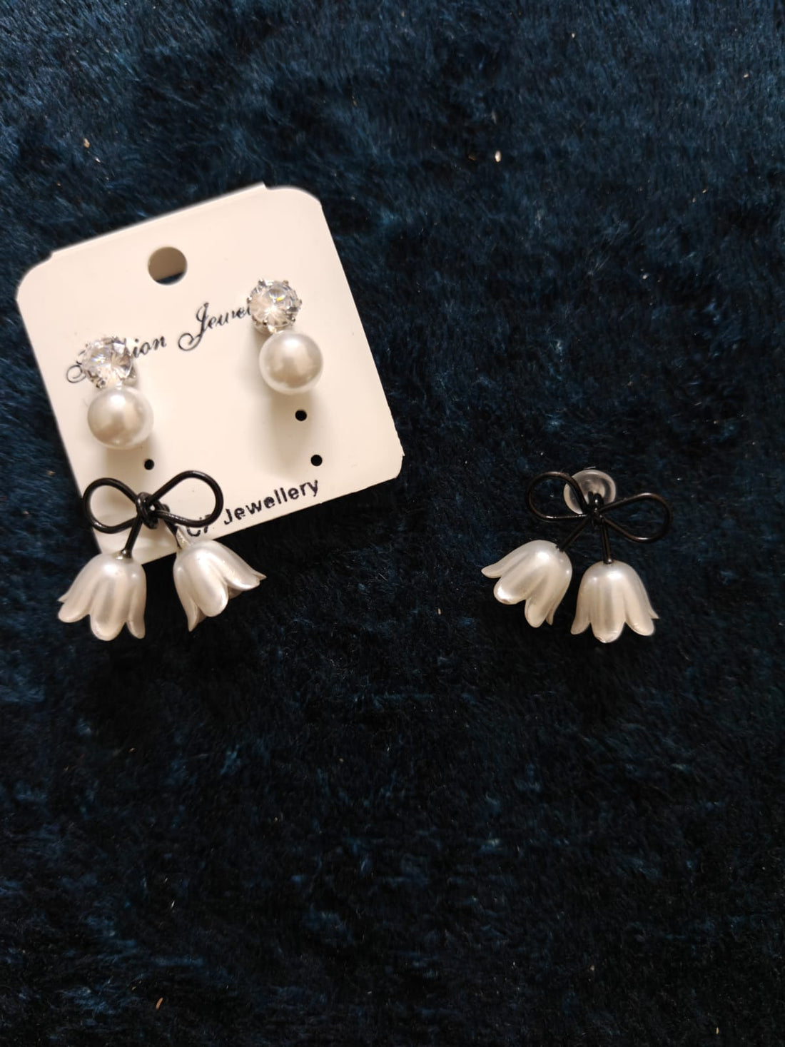 IKARAVE Silver 3 Pair Earings Set for Women and Girls, Pearl Studs Crystal Studs and Flower Bow Earings Combo, Trendy Fashion Jewellery Earings for Party Wear Office Wear and Daily Use