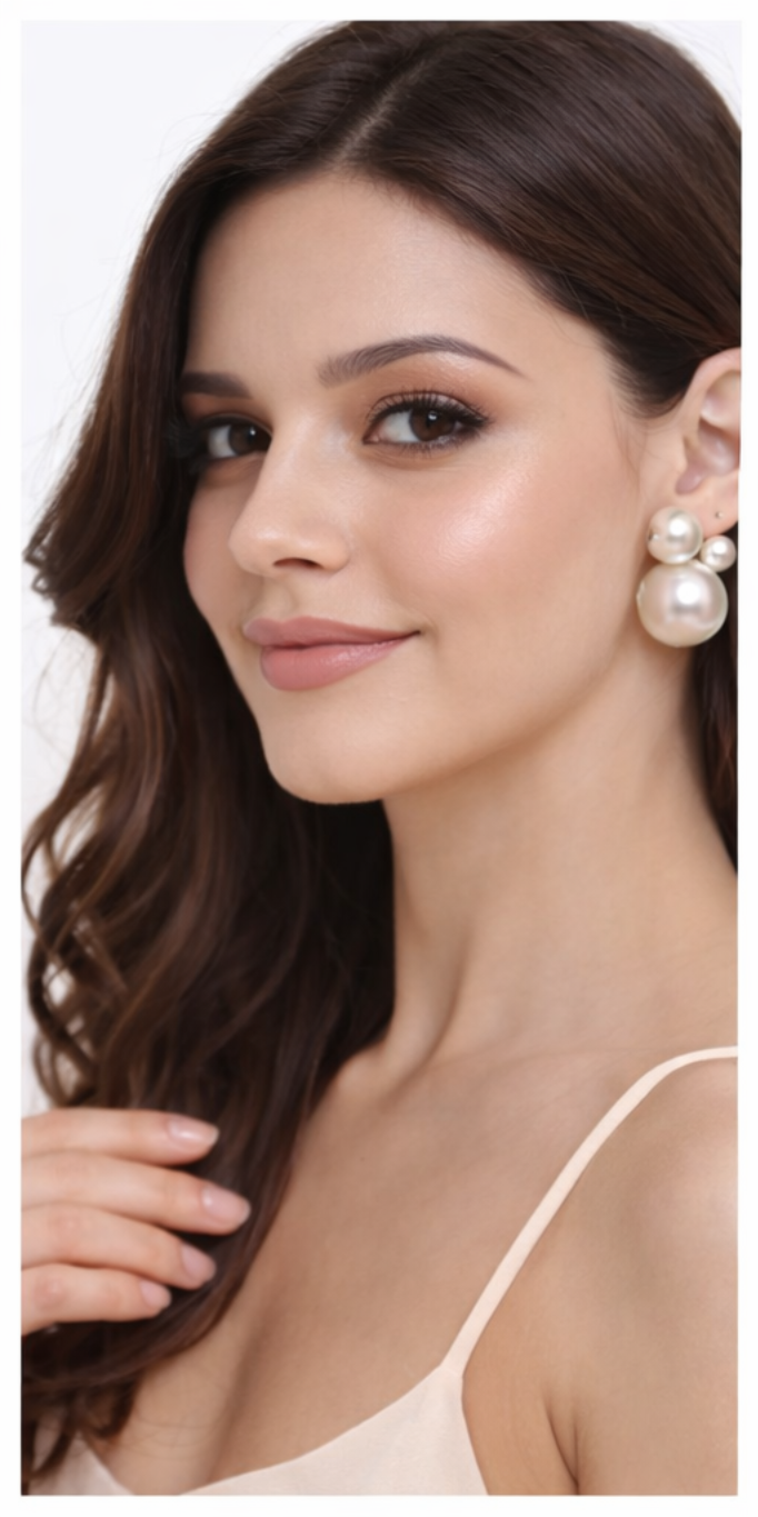 IKARAVE Double Pearl Stud Earings for Women, Classic Pearl Earings with Big and Small Pearl Design, Elegant Party Wear Earings, Trendy Wedding and Office Fashion Jewelry Accessories